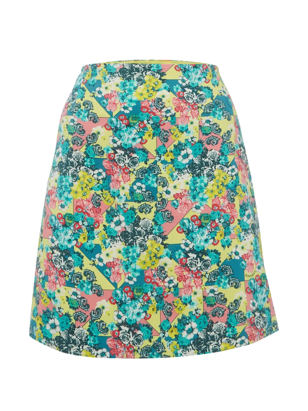 Versace Pre-Owned floral-print mini skirt - Blu