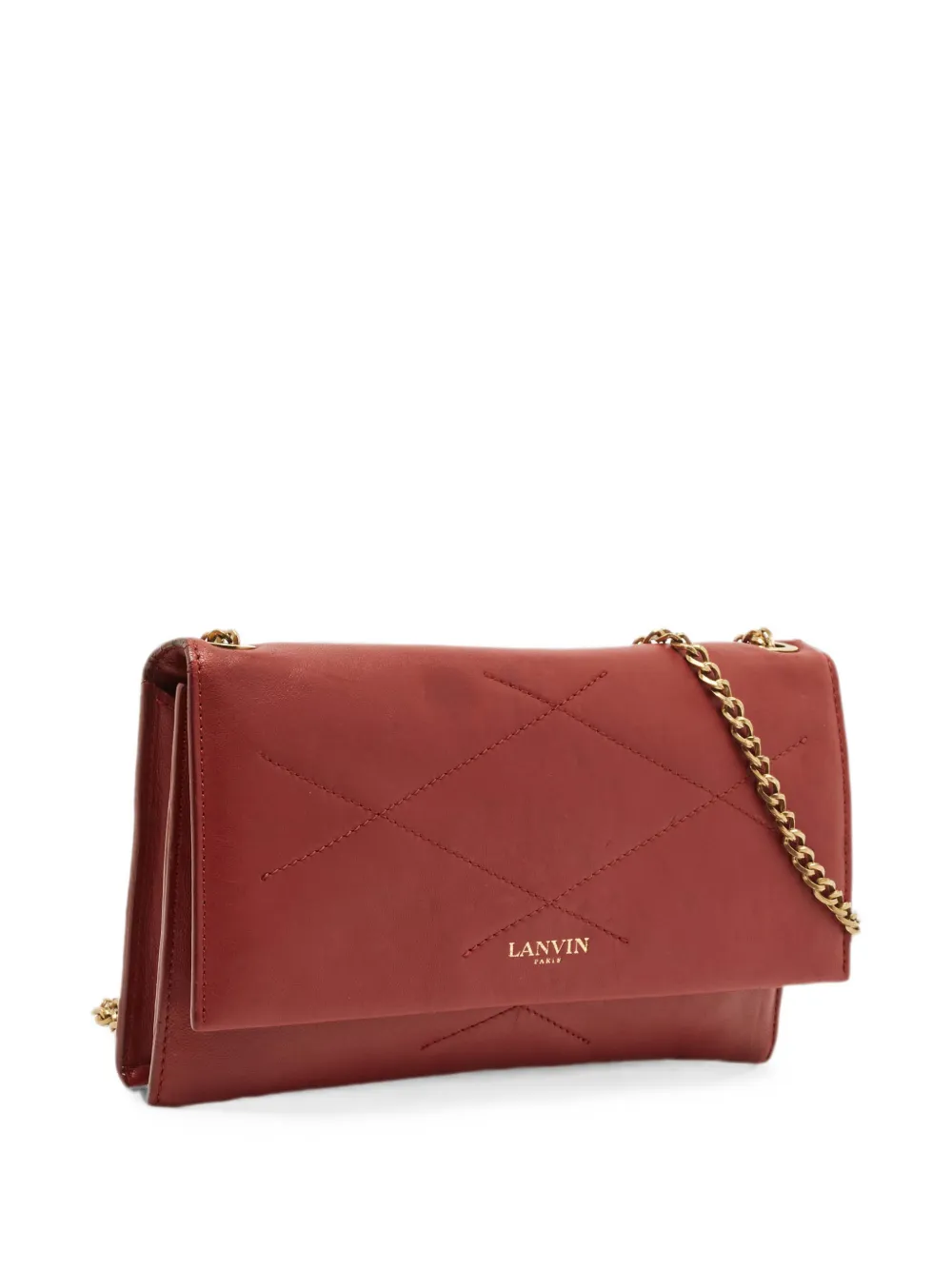 Lanvin Pre-Owned Sugar chain-strap leather shoulder bag - Rosso