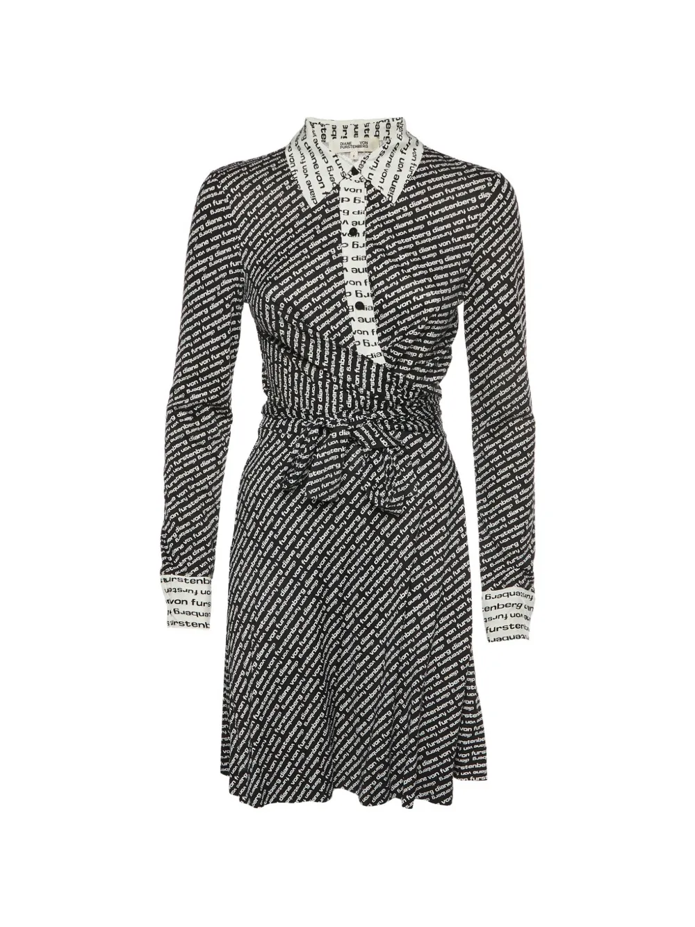 DVF Diane von Furstenberg logo-print wrap midi dress - Schwarz