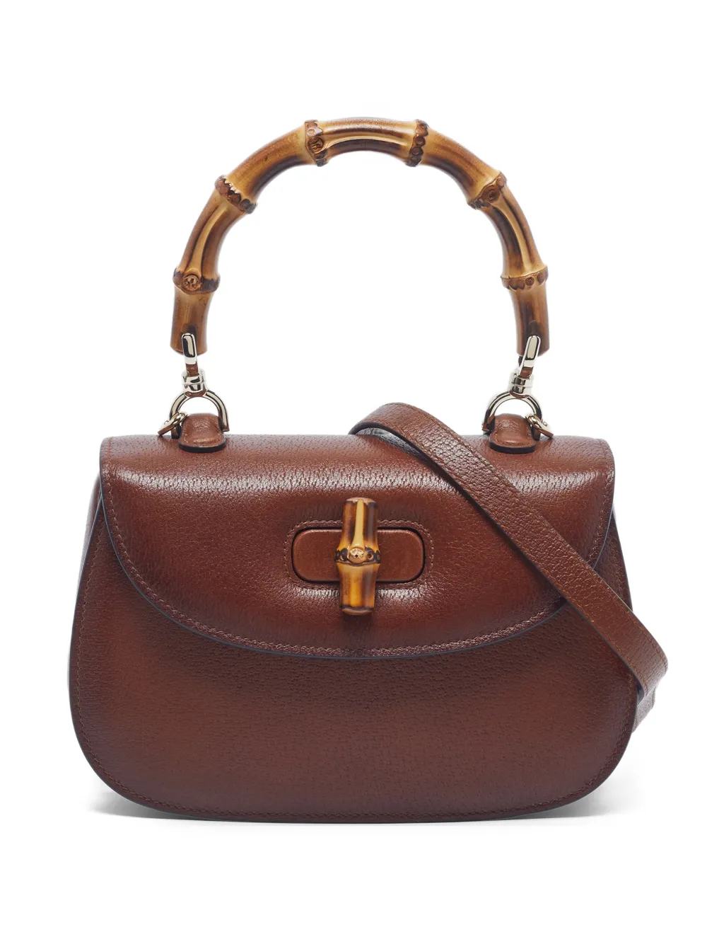 Gucci Pre-Owned small Bamboo 1947 leather tote bag - Marrone
