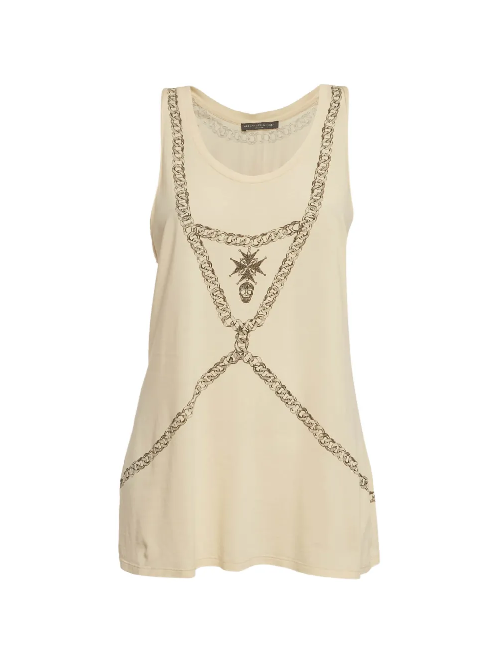 Alexander McQueen Pre-Owned chain-print crossover-back tank top - Neutrals