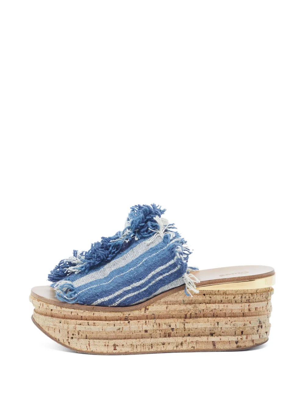 Chloé Pre-Owned fringed-detail sandals - Blu