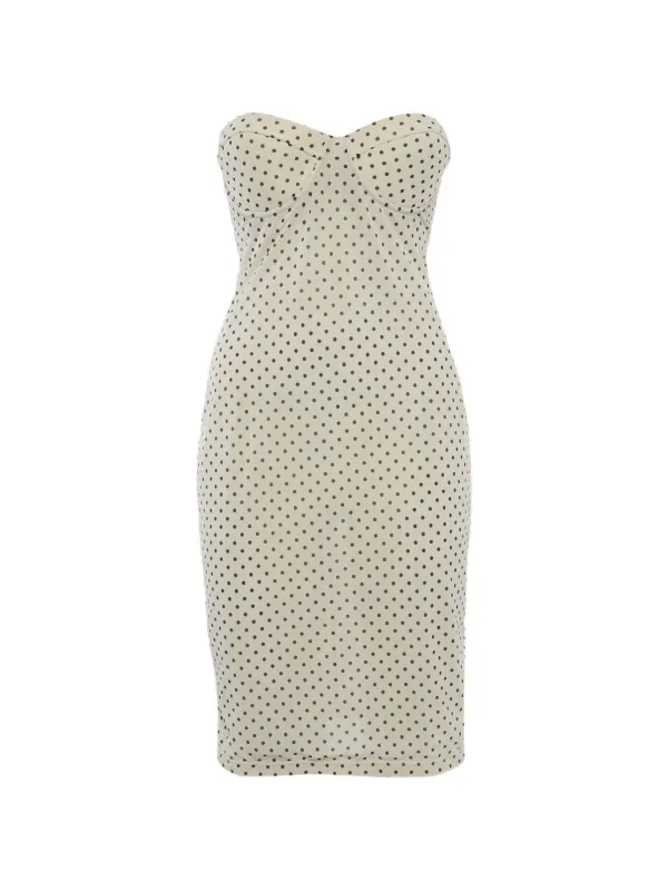 zimmermann polka dot dress polka-dot Strapless Midi | Neutrals and a softly draped FLORAL DRESS Sexy Black Lace Sequin US Size:US16W-UK20-EU46