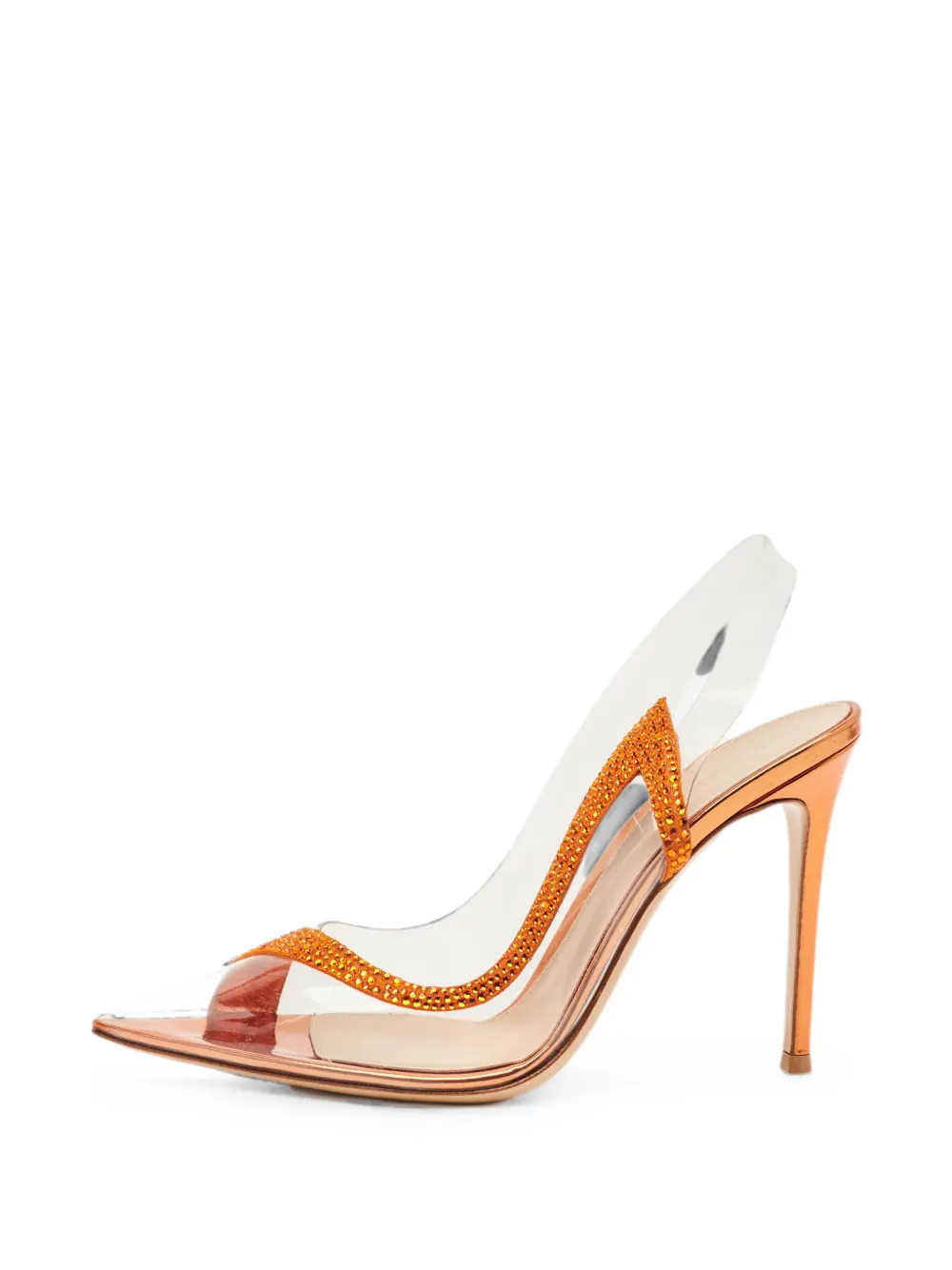 Gianvito Rossi Hortensia crystal-embellished heeled pumps - Weiß
