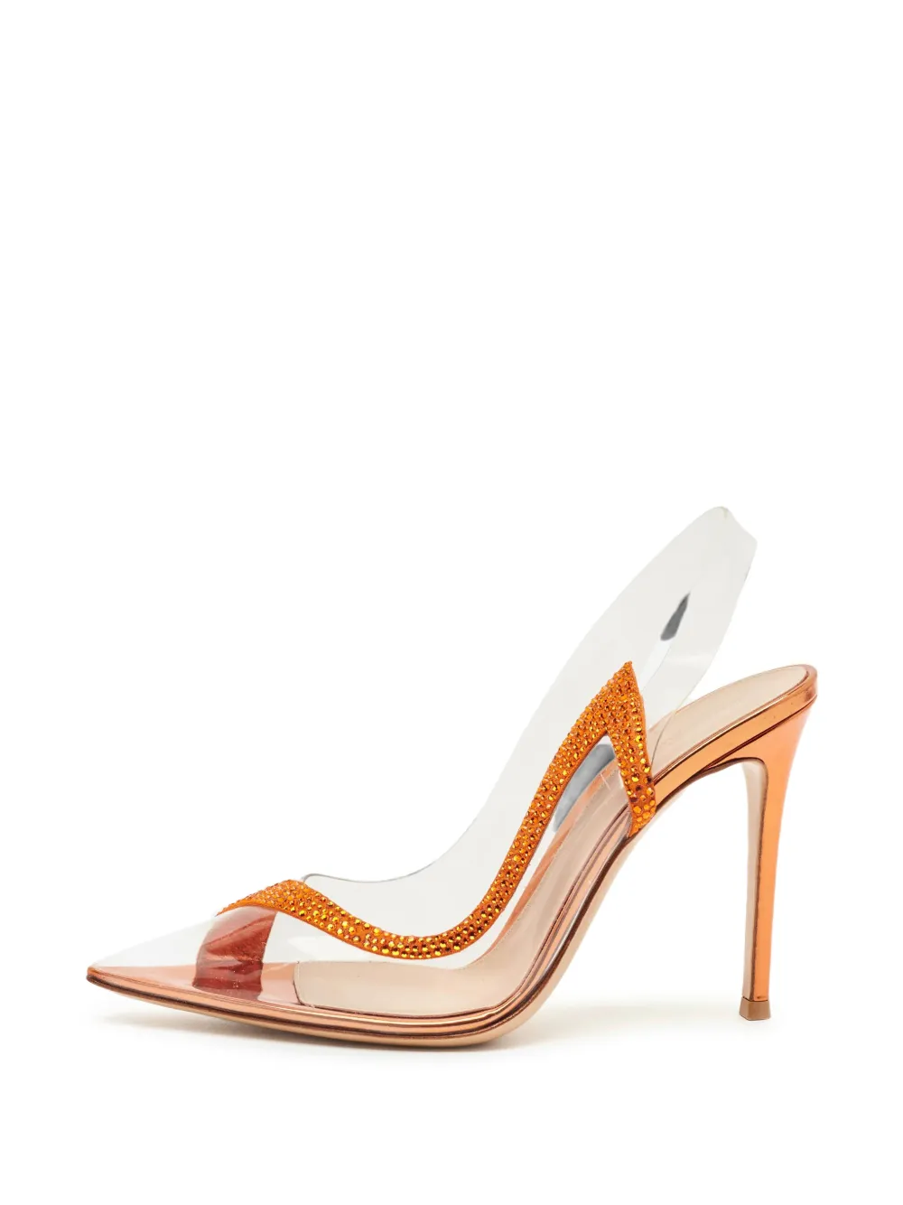 Gianvito Rossi Hortensia crystal-embellished heeled pumps - Weiß