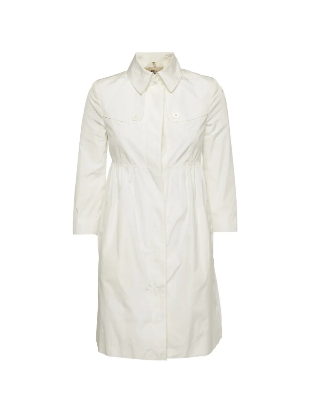 Burberry Pre-Owned pleated trench coat - Bianco