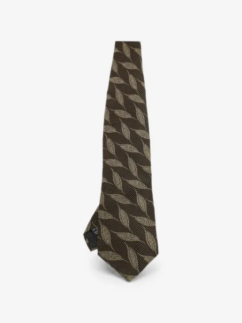 Giorgio Armani Pre-Owned corbata con motivo de hojas en jacquard