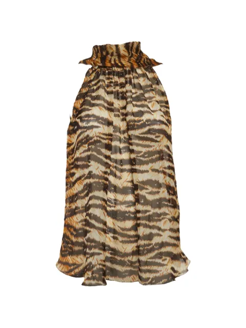 Dolce & Gabbana Pre-Owned tiger-print silk blouse