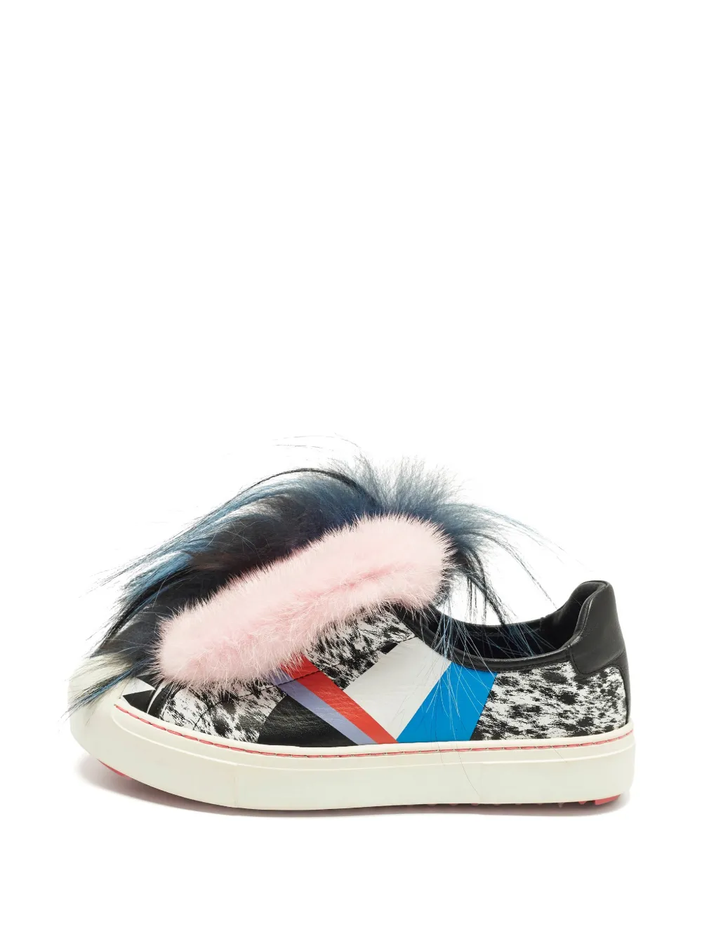 Fendi Pre-Owned Flynn faux-fur sneakers - Nero