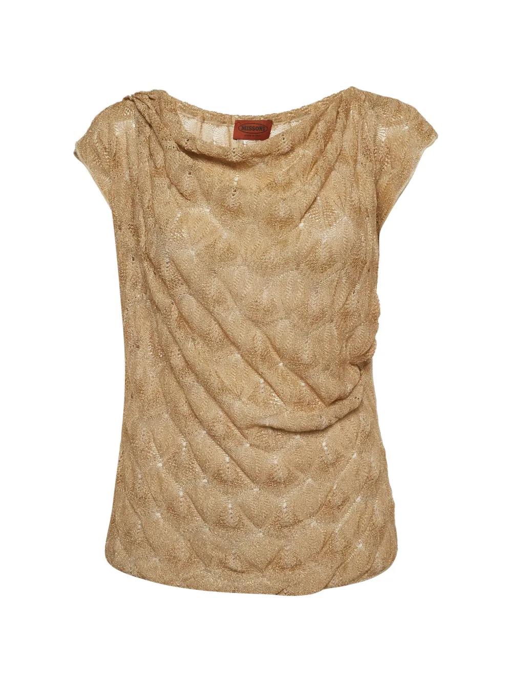 Missoni Pre-Owned cowl-neck sheer top - Oro
