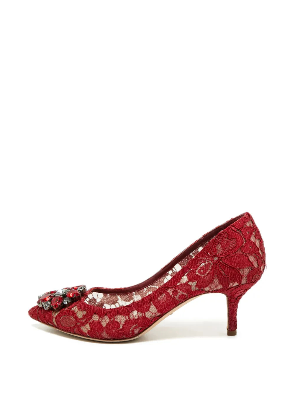 Dolce & Gabbana Pre-Owned Bellucci floral-lace heeled pumps - Rosso