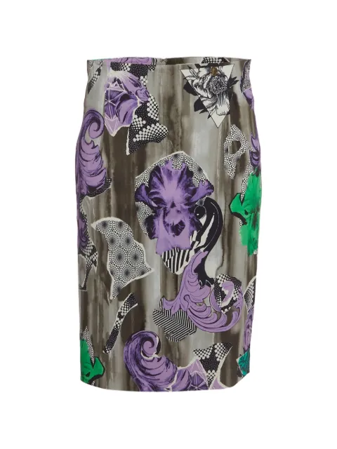 Versace Pre-Owned abstract-print pencil midi skirt