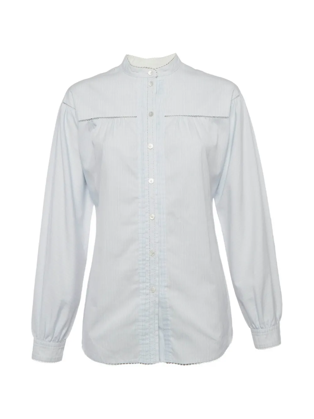 Burberry Pre-Owned striped puff-sleeve blouse - Blu