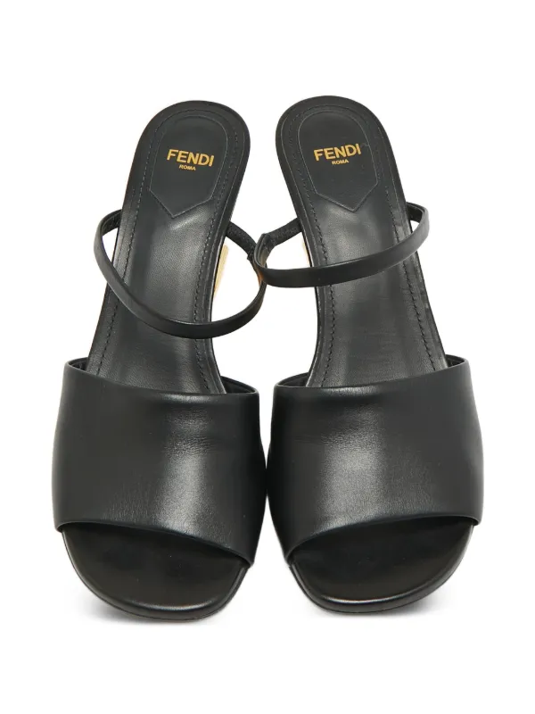 フェンディ　FENDI サンダル 35 ゼブラ柄 ウェッジ 極美品 Fendi Pre-Owned フェンディ ファースト ウェッジサンダル | ブラック