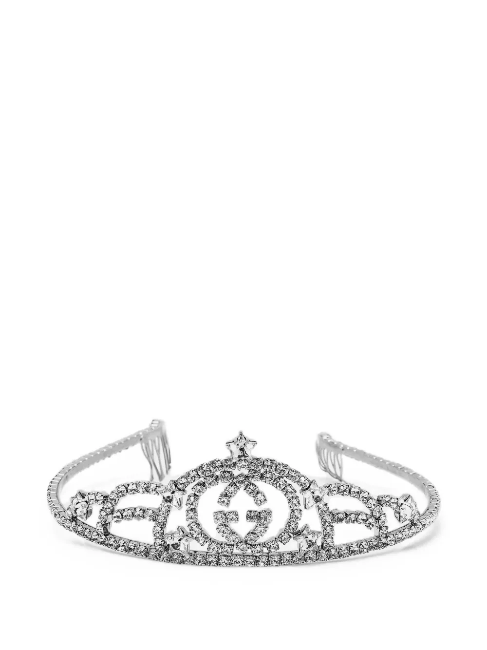 Gucci Pre-Owned GG crystal-embellished hairband - Argento