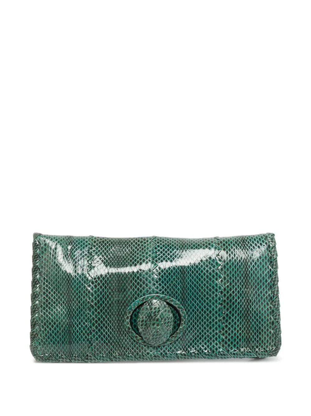 Bottega Veneta Pre-Owned turn-lock flap clutch bag - Verde