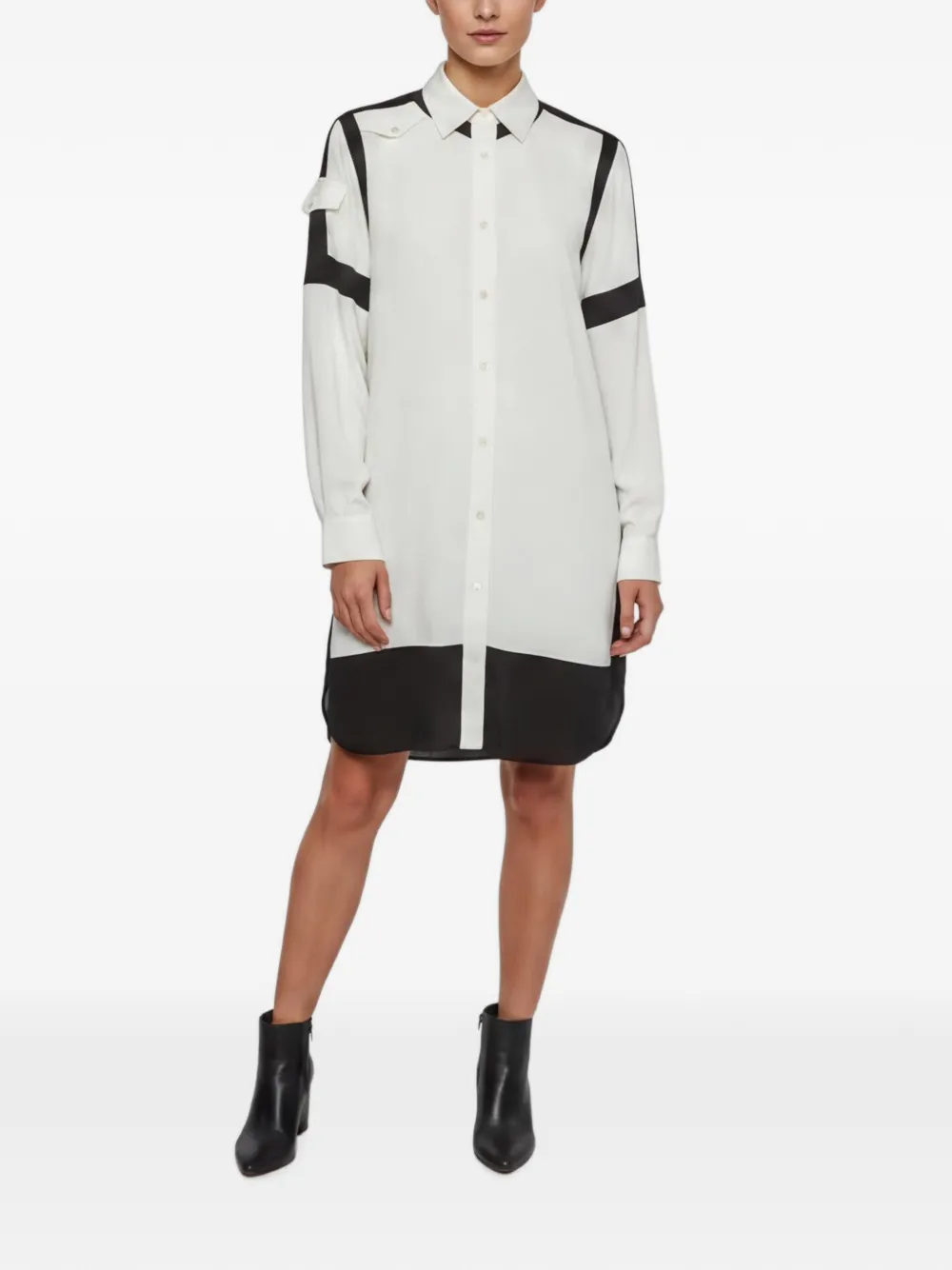 MCQ panelled button-up shirt - Bianco
