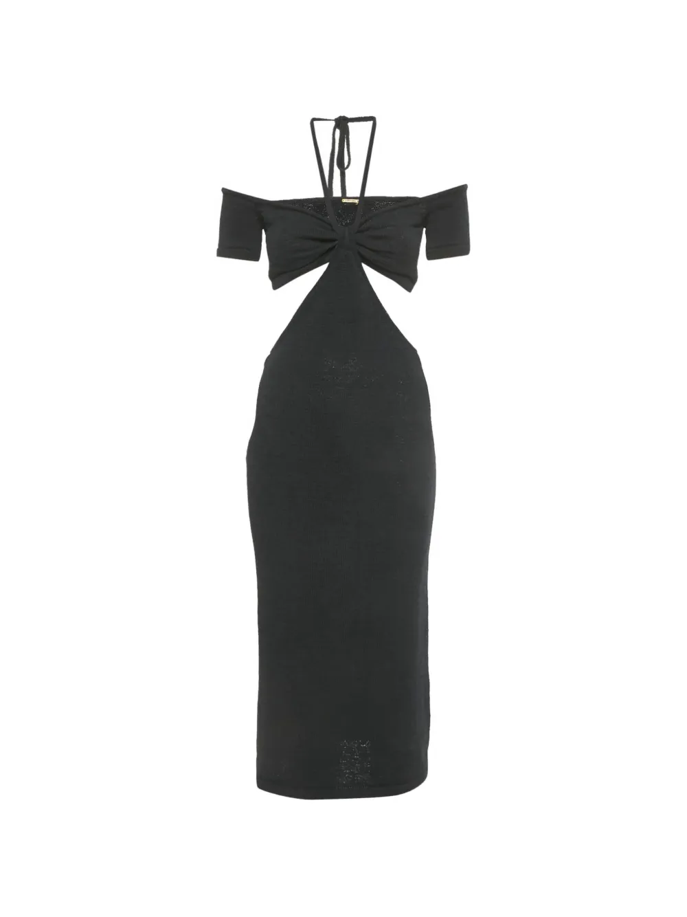 Cult Gaia cut-out halter-neck cotton midi dress - Nero