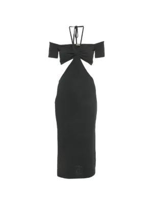 cut out halter neck midi dress in black Cult Gaia cut-out halter-neck Cotton | Karen Kane