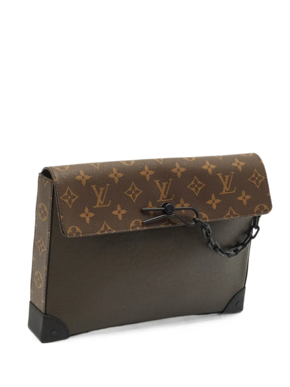 Pre-owned Louis Vuitton 2020 Pochette Voyage Steamer Clutch Bag In Green