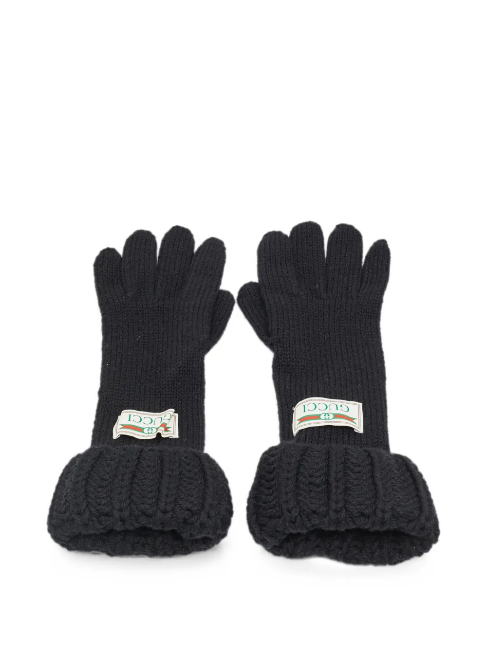 Gucci Pre-Owned rib knit gloves - Nero