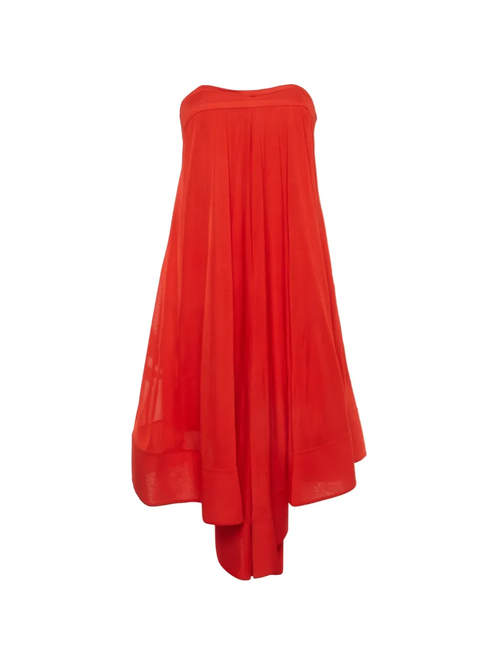 Celine Pre-Owned Abito midi drappeggio senza spalline - Rosso