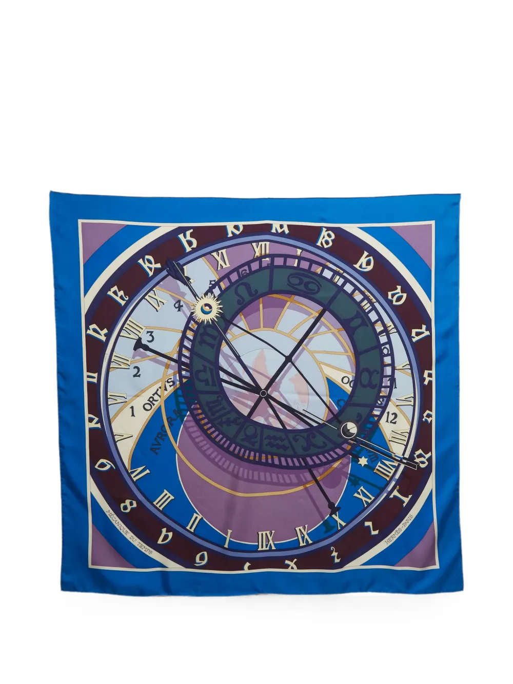 Hermès Pre-Owned Mecanique du Temps scarf - Blu