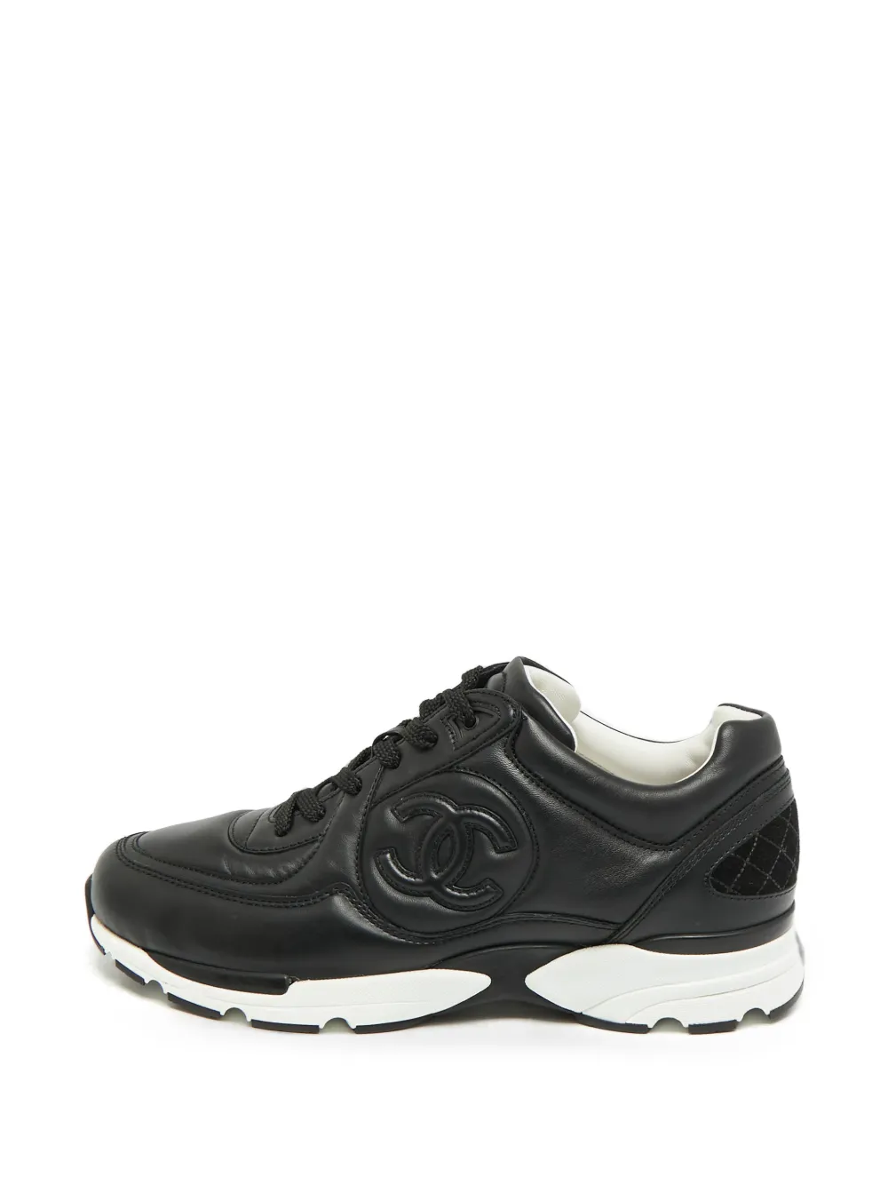 CHANEL Pre-Owned CC leather sneakers - Schwarz