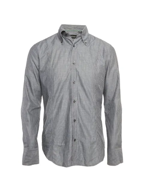 Emporio Armani Pre-Owned camisa con botones y rayas estampadas