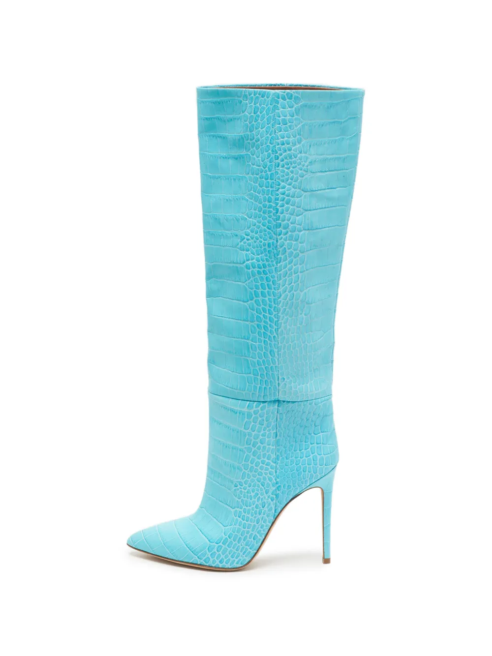 Paris Texas croc-embossed leather knee-high boots - Blue
