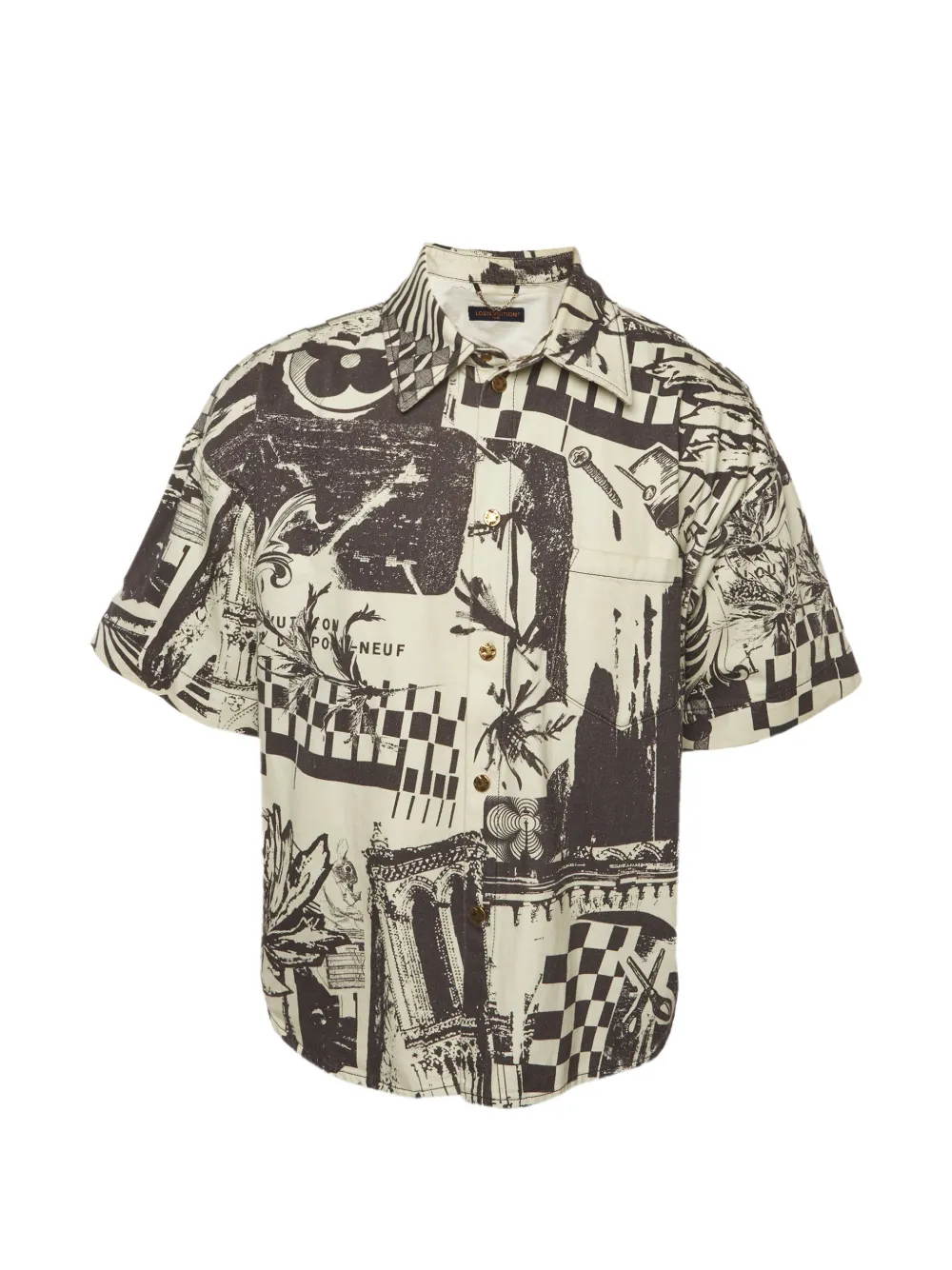 Louis Vuitton Pre-Owned Gonna denim con stampa grafica - Toni neutri