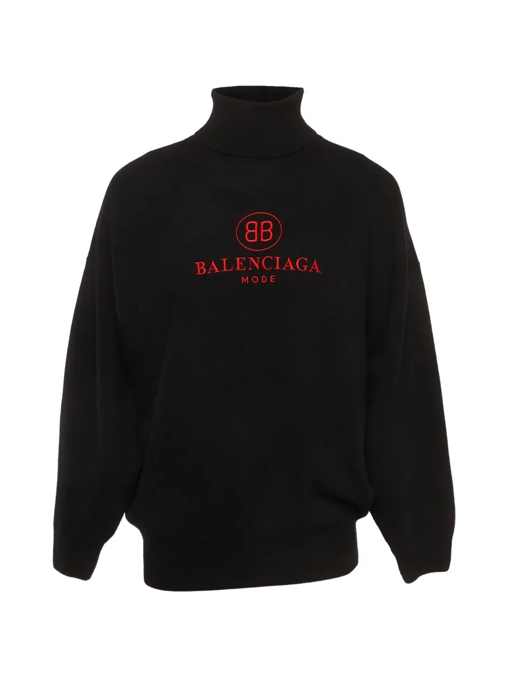Balenciaga Pre-Owned logo-embroidered ribbed-knit sweater - Nero