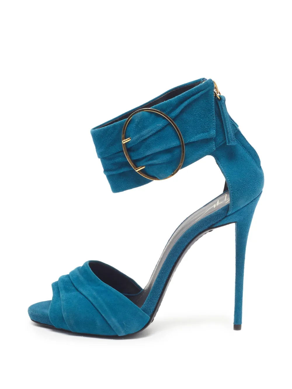 Giuseppe Zanotti Vintage ruched-detailing ankle-strap heeled sandals – Blue