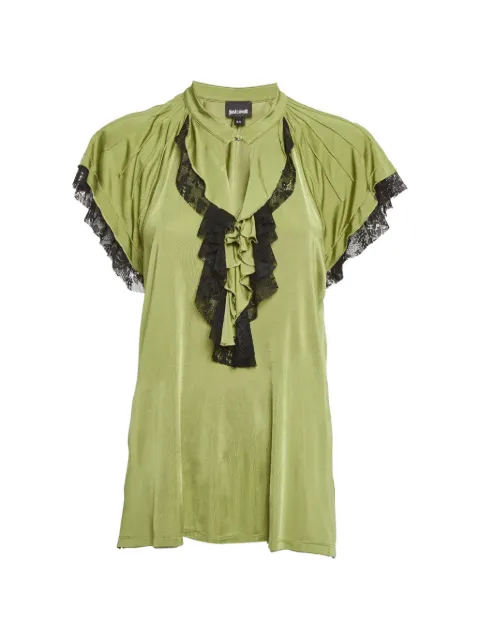 Just Cavalli Vintage ruffle lace-trim top