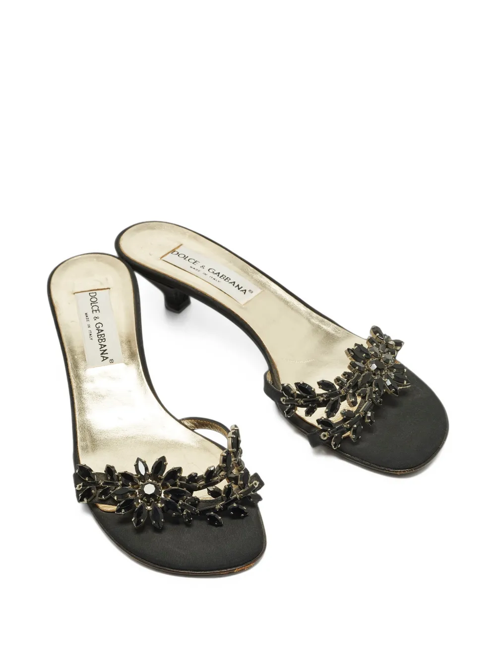 Dolce & Gabbana Pre-Owned Sandalen mit Kristallen - Schwarz