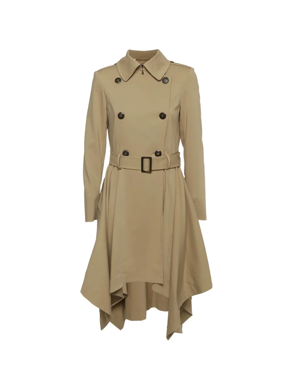 Escada Pre-Owned double-breasted handkerchief-hem trench coat - Toni neutri