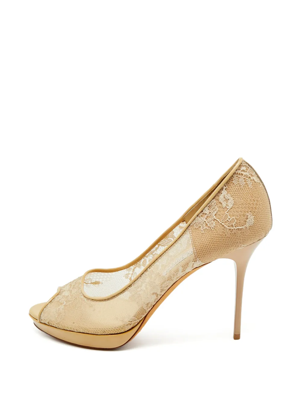 Jimmy Choo Pre-Owned lace patent leather pumps - Nude
