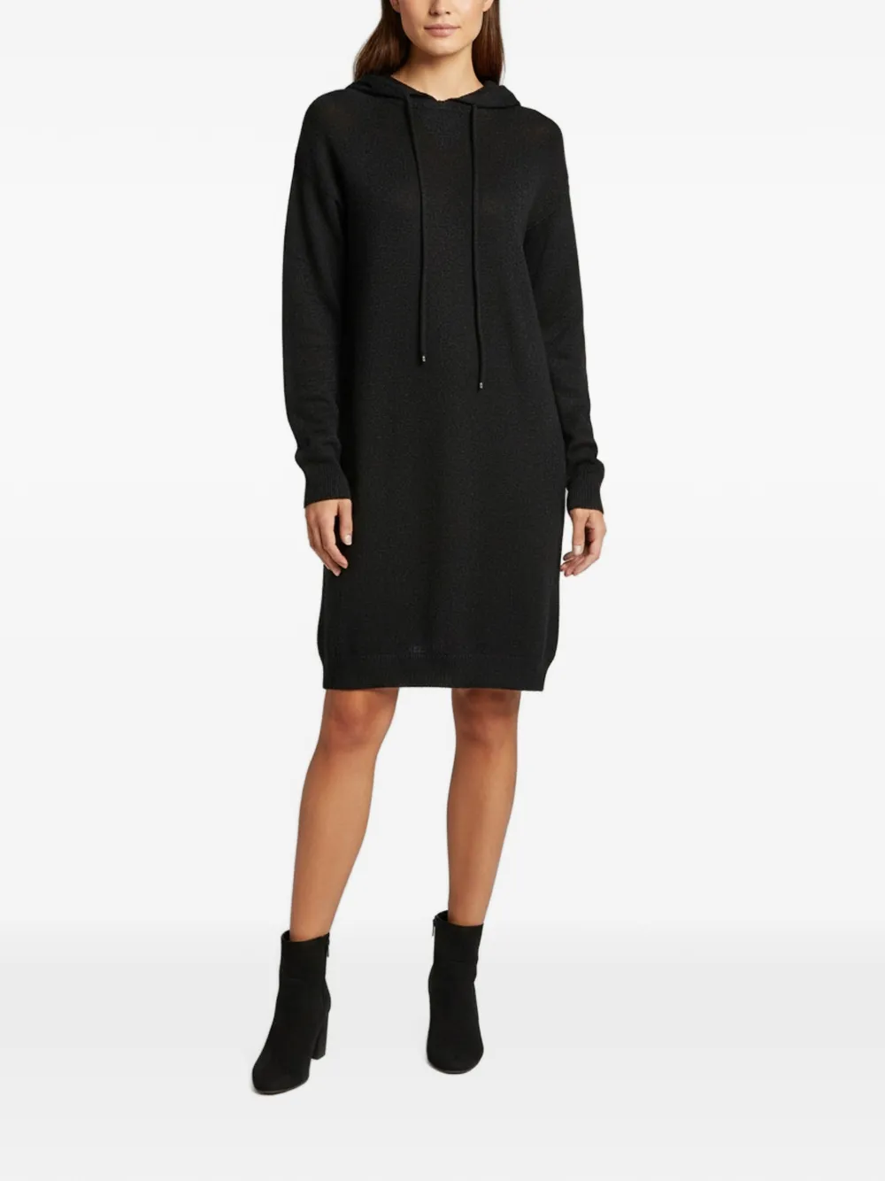 Elisabetta Franchi lurex hooded mini dress - Nero