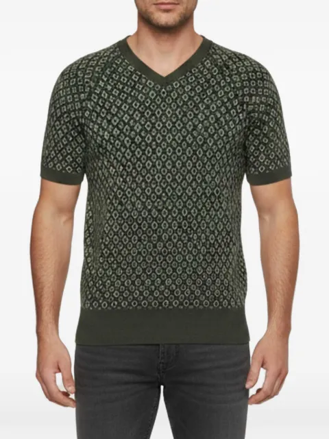 Emporio Armani Pre-Owned geometric-pattern V-neck sweater