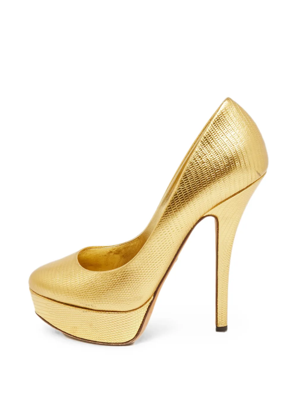 Dolce & Gabbana Pre-Owned lizard-embossed platform pumps - Giallo