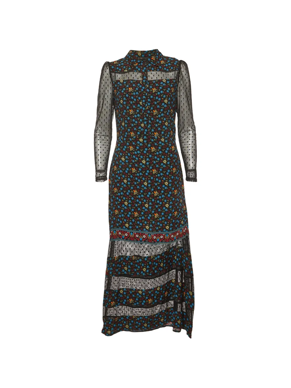 Maje Rezia floral-print maxi dress - Nero