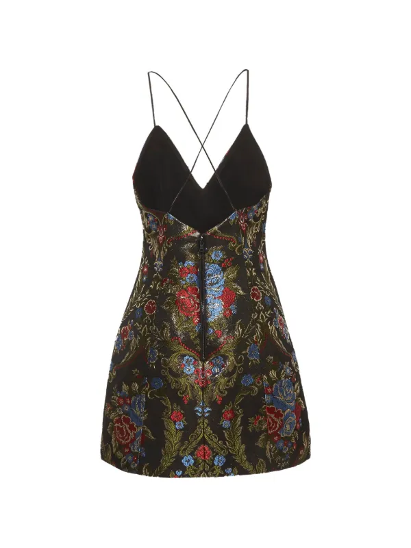 floral strappy mini dress Agua By Agua Bendita Agua Cauca Floral Cotton Mini Dress