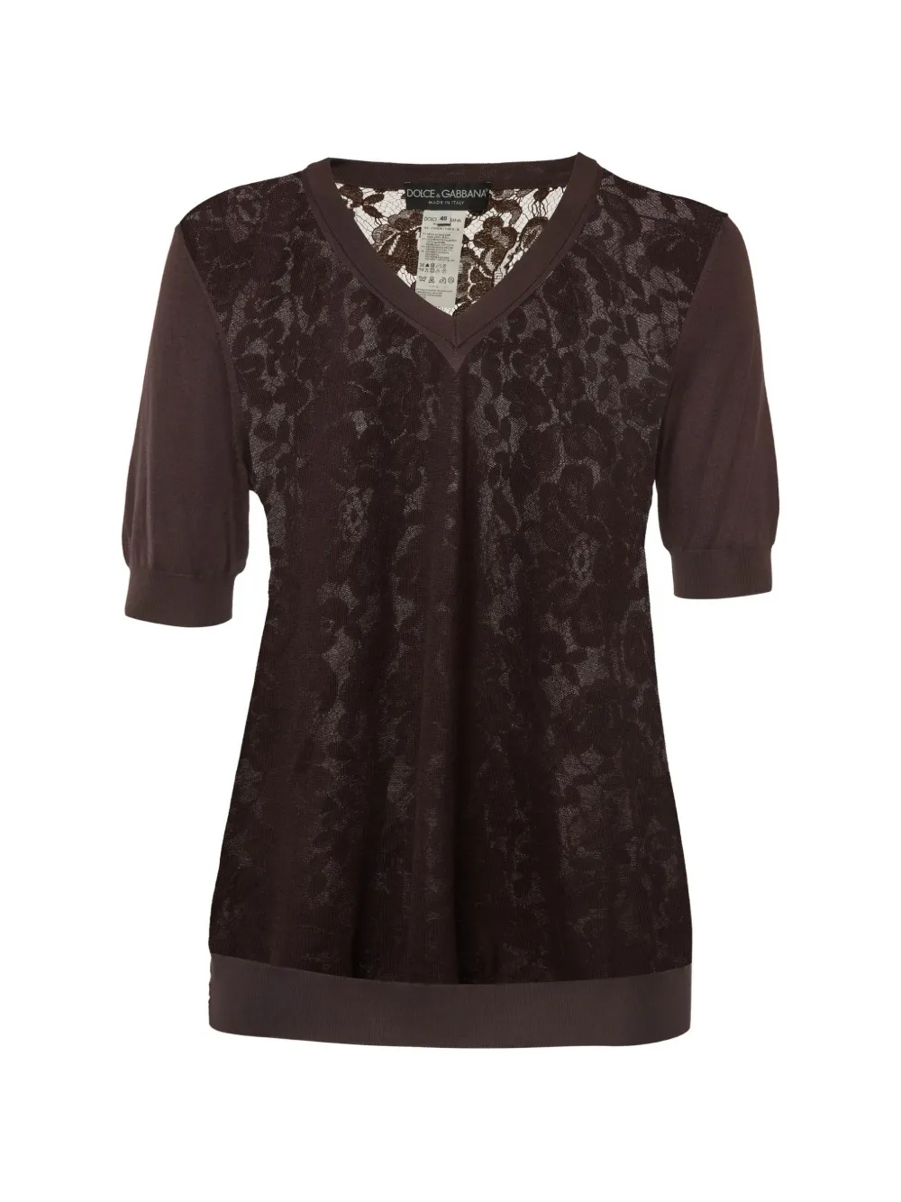 Dolce & Gabbana Pre-Owned Top semi trasparente - Marrone