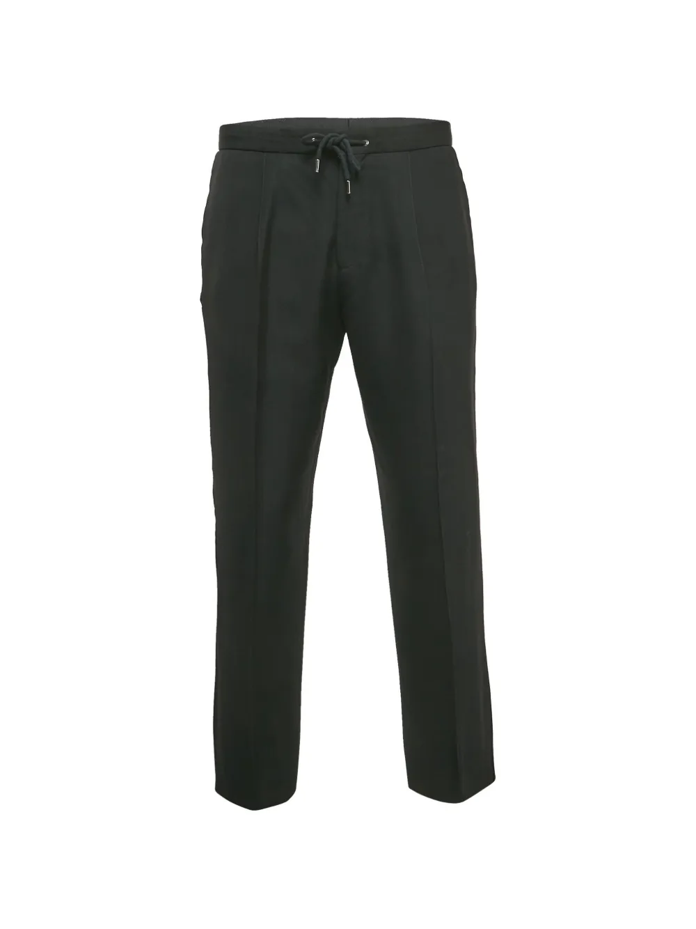 Pre-owned Hugo Boss Drawstring Pressed-crease Trousers In Black