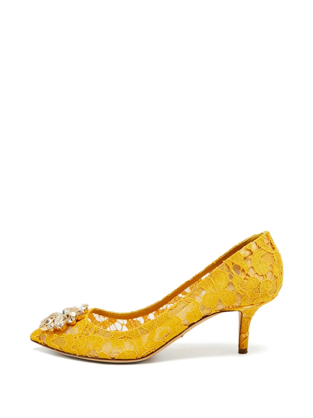 Dolce & Gabbana Pre-Owned Bellucci lace heeled pumps - Giallo