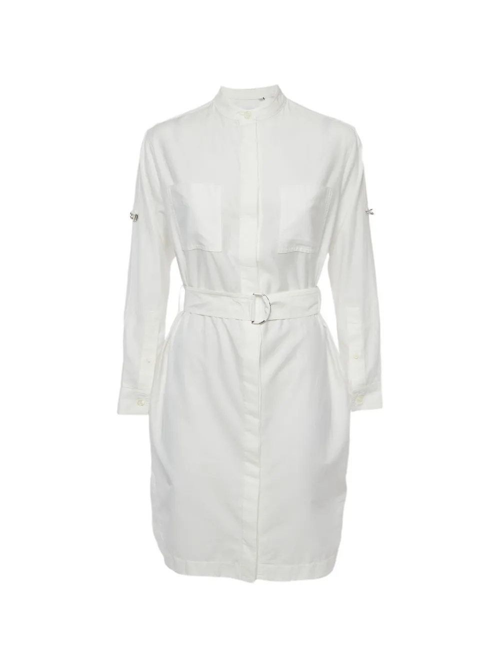 Burberry Pre-Owned belted long-sleeve midi dress - Weiß