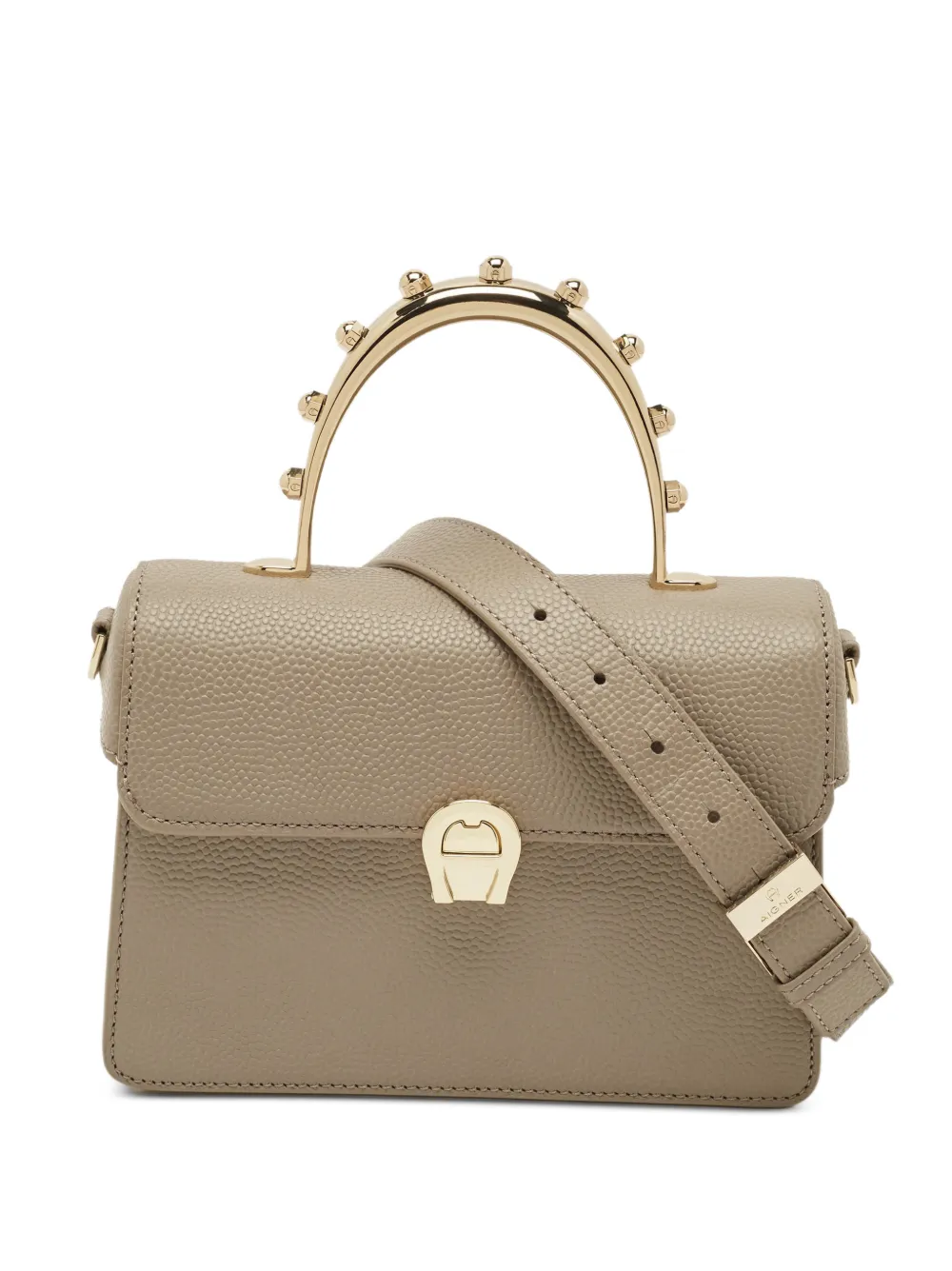 Aigner Vintage small Genoveva Pearl top-handle leather tote bag - Toni neutri