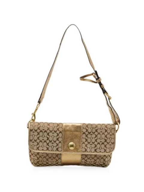 Coach Signature Canvas foldover shoulder bag
