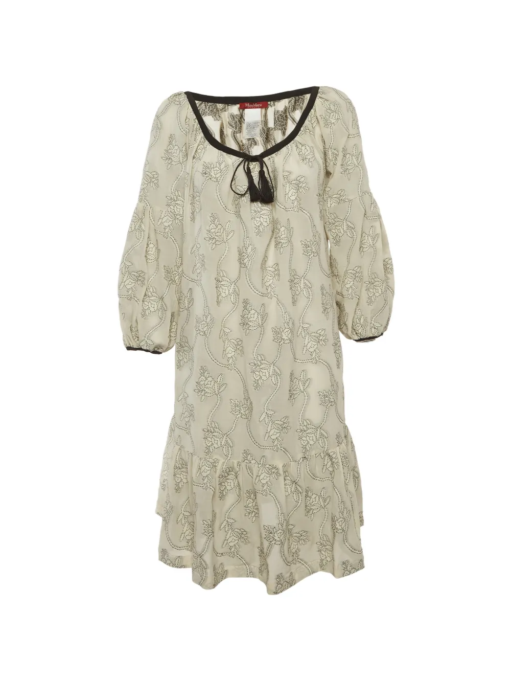 Pre-owned Max Mara Floral Midi Dress In Neutral