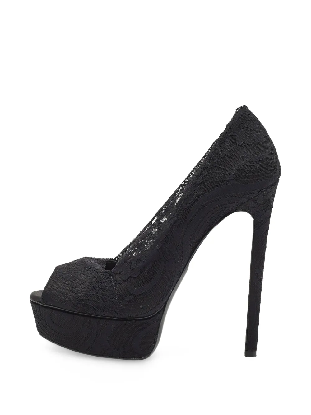 Casadei lace platform pumps - Schwarz